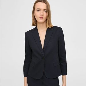 Theory Shrunken Blazer in Good Linen - Black Size 2